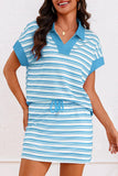 Striped Shirt and Skirt Set