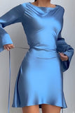 Elegant Drape Neck Mini Dress