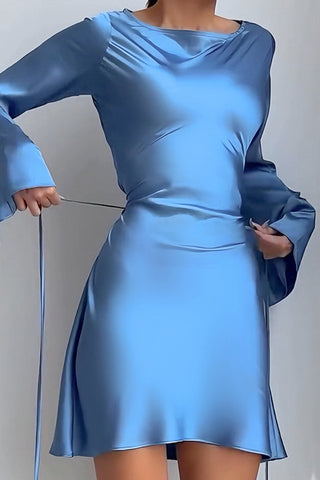 Elegant Drape Neck Mini Dress