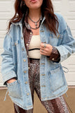 Oversized Button-Front Denim Jacket