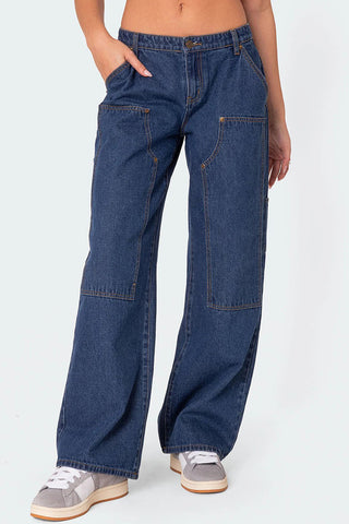Wide-Leg Straight Jeans