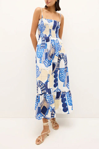 Abstract Printed Midi Dress