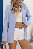 Button-Up Blouse with Textured Design