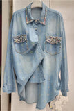 Embellished Button-Up Blouse