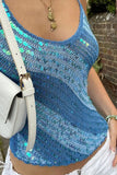 Sequin Mesh Halter Tank Top