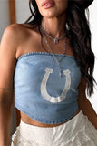 Tube Top with Horseshoe Appliqué