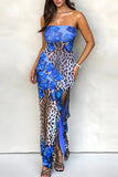 Strapless Printed Maxi Dress