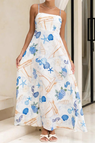 Nautical-Inspired Maxi Vacation Dress