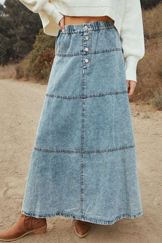 Bohemian A-Line Midi Skirt