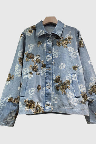 Floral Embellished Denim Jacket