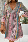Bohemian V-Neck Bell Sleeve Dress