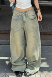 Wide-Leg Denim Pants