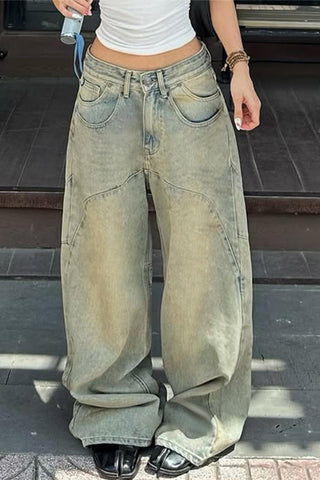 Wide-Leg Denim Pants