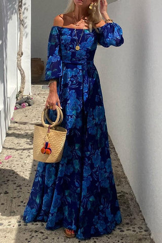 Off-Shoulder Floral Maxi Dress