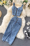 Button-Front Skirt Set