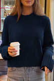 Casual Ribbed Knit Sweater