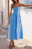 Striped Spaghetti Strap Casual Dress