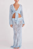 Tie-Front Crochet Skirt Set