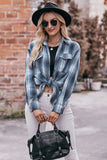 Plaid Button-Front Blouse