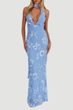 Floral Halter Maxi Dress