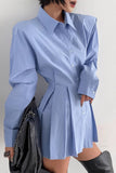 Pleated Button-Front Blouse