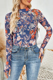 Floral Mesh Long Sleeve Top
