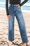 Elastic Waist Wide-Leg Jeans