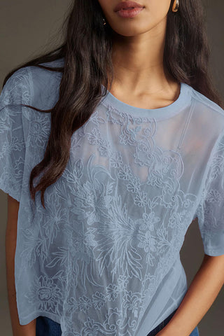 Floral Lace Sheer T-Shirt