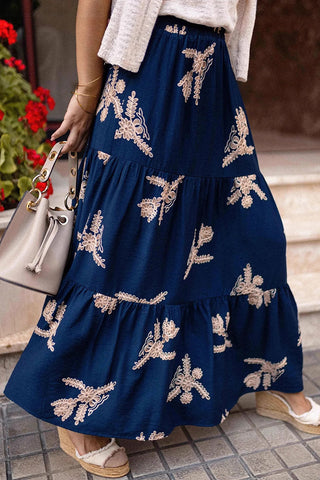 Elegant Floral Maxi Skirt