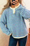 Striped Button-Front Sweater