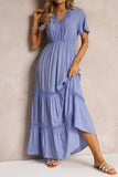 Flowy V-Neck Casual Maxi Dress