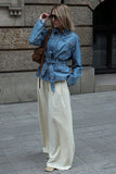 Tie-Waist Denim Jacket