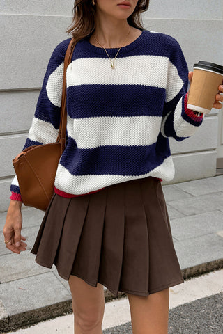 Striped Crew-Neck Sweater
