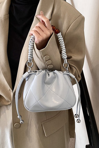 Elegant Beaded Handle Small Bag