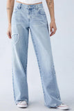 Wide-Leg Straight Jeans with Unique Detailing