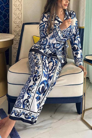 Elegant Patterned Pants Set