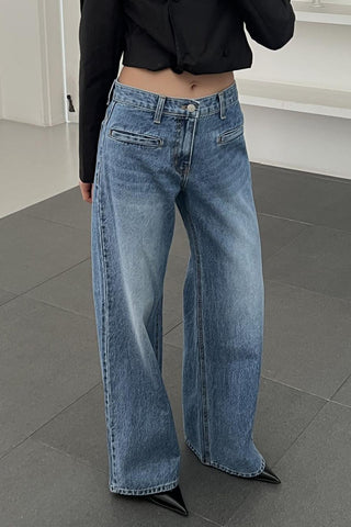 High-Waisted Straight Jeans