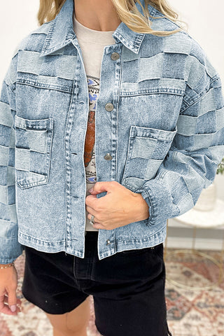 Casual Checker Denim Jacket