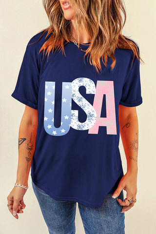 USA Graphic Crew Neck T Shirt