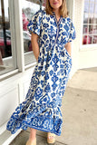 Puff Sleeve Empire Waist Midi Dress