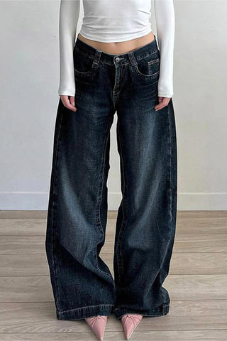 Wide-Leg Straight Jeans