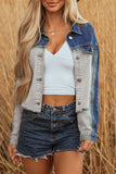 Cropped Two-Tone Denim Jacket