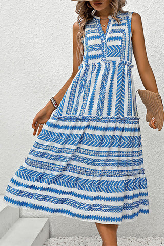 Sleeveless Geometric Casual Dress