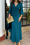 Ruched Long Sleeve Casual Dress