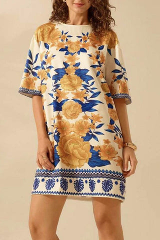 Floral Graphic Mini Dress