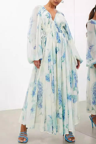 Floral Print Maxi Casual Dress