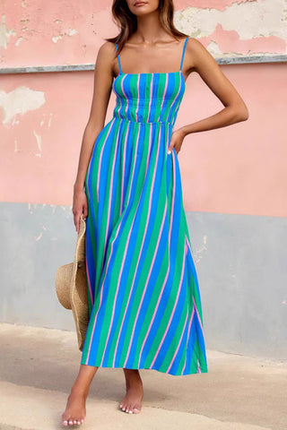 Striped Spaghetti Strap Maxi Dress