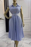 Striped Button-Front Casual Dress