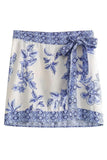 Floral Tie-Waist Mini Skirt