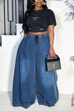 Stylish Wide-Leg Denim Pants